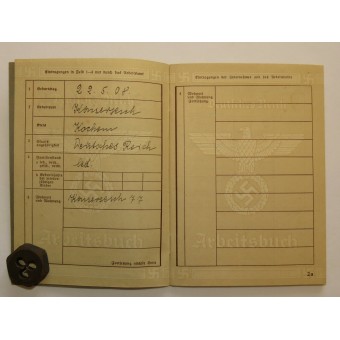 Werkgelegenheidsrecord Boek 3e Reich-Financiering Service. Espenlaub militaria